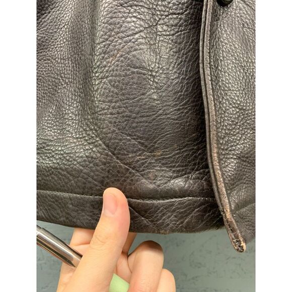 Marc New York Andrew Marc Leather Jacket‎ Mens Large Brown Lined Button Front - Picture 7 of 12